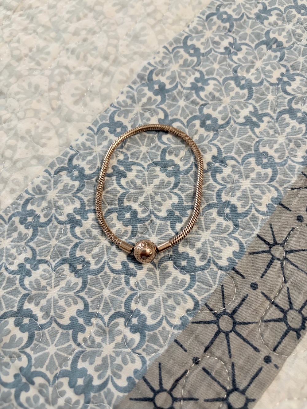 Gold snake chain pandora charm bracelet